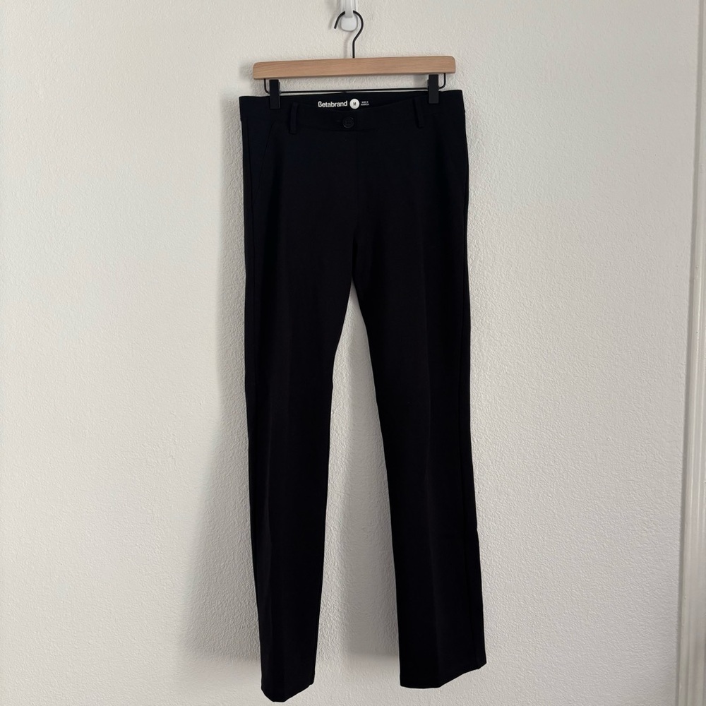 Betabrand Women's Size Medium Black Straight Classic Dress Pant Yoga Pant - Picture 2 of 7